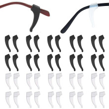 20 paia di ganci auricolari antiscivolo in silicone per occhiali, ganci auricolari antiscivolo per occhiali, aste per occhiali
