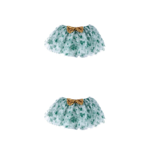 2Pièces Jupe Verte Tulle Trèfle Costume Saint Patrick 2