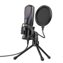 Microphone à condensateur USB de bureau RGB pour le gaming, le streaming en direct, le karaoké, les jeux vidéo et les visioconférences.