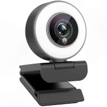 Ceamara Sruthaithe 4K le Solas Fáinne, Gréasáin Gréasáin Inaistrithe USB 2.0, Micreafón agus Tripod Tógtha Isteach, le haghaidh Ce