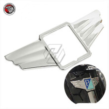 Capa com acabamento cromado em formato de asas para motocicleta Piaggio Vespa Super Sport 2010-2014 Super 300