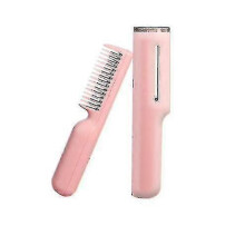 (Farbverlauf Rosa) Glättungskamm, 2-in-1 tragbarer USB-Heizkamm zum Glätten und Locken, drei Temperaturstufen