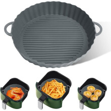 Silikontopf für Heißluftfritteuse, 21 cm (8,27 Zoll) Silikontopf für Heißluftfritteuse, Silikon-Einlage für Heißluftfritteuse, Frittierkorb,