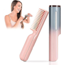 Haarglättungskamm, tragbarer 2-in-1-USB-Heizkamm zum Glätten und Locken der Haare mit drei Temperaturstufen