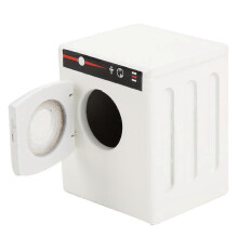 Modèle miniature de machine à laver en bois blanc à l'échelle 1:12 pour maison de poupée