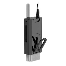 (Q8 Eight in One Schwarz) Bluetooth-Kopfhörer-Reinigungsstift, multifunktionales Kopfhörer-Reinigungsset, Bildschirmreiniger für Mobiltelefo