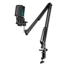 Micreafón Cearrbhachais Comhdhlúthadáin USB RGB, Micreafón Gairmiúil Ríomhaire, Taifeadadh Fóin, Sruthú Podchraoladh