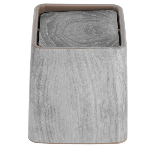 2Pcs Grey Plastic Trash Can Retro Design for Bathroom Home Use 2