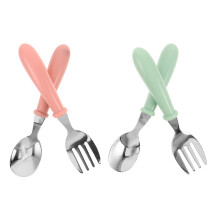 1Ensemble Couverts Bébé Coloré Ergonomique Pour Repas Sûr