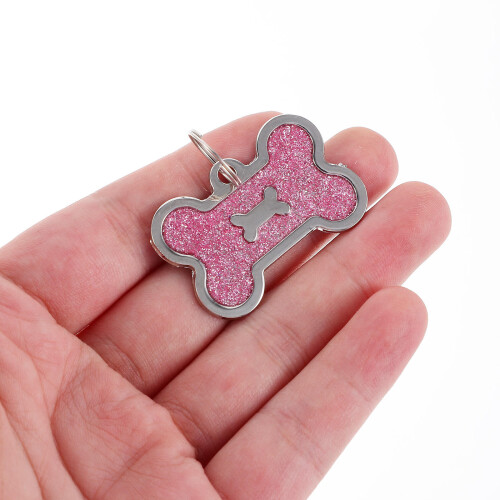 8Pièces Accessoires Animaux Plaques Zinc Rose Os 2