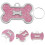 8Pièces Accessoires Animaux Plaques Zinc Rose Os 9