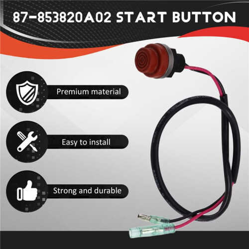 87-853820A02 Start Button for Mercury Mariner 8hp Thru 30hp 1