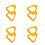 8Pcs Yellow Auxiliary Car Door Grab Strap Plastic Handle for Home Use 8