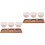2Ensembles Récipients Snacks Céramique Plateau Bois Pour 6