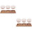 2Ensembles Récipients Snacks Céramique Plateau Bois Pour 8