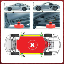 Red Reinforced Jack Pad for Model 3 Y S X 2017-2024 Rubber Lifting Jacking Adapter Stand Chassis Pinch Weld