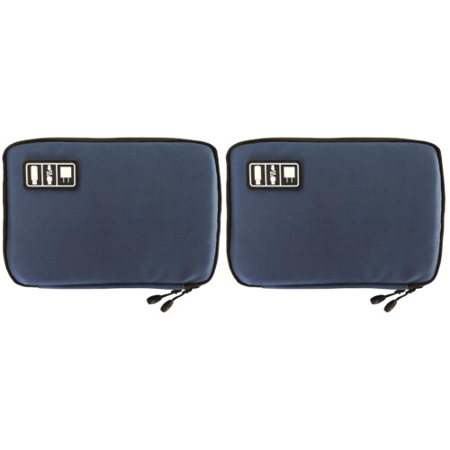 2Pcs Dark Blue Cable Organizer Electronics Accessories 1