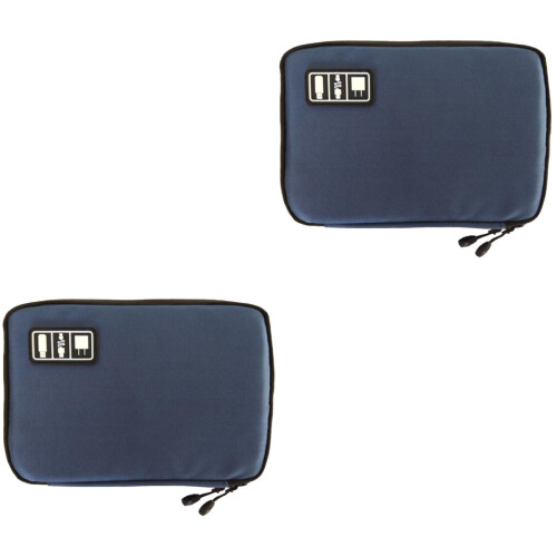 2Pcs Dark Blue Cable Organizer Electronics Accessories 2