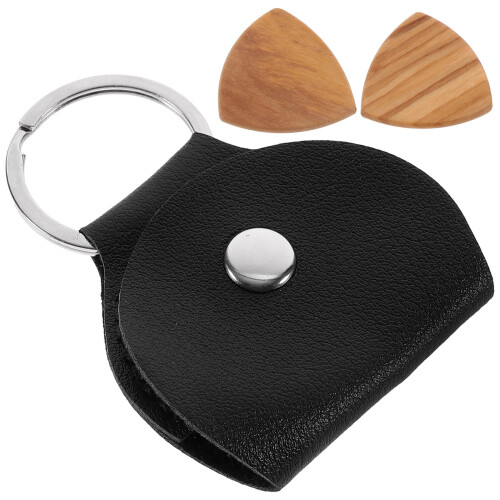 2Ensembles -Picks Guitare Noir Bois PU Simple Et Durable 1