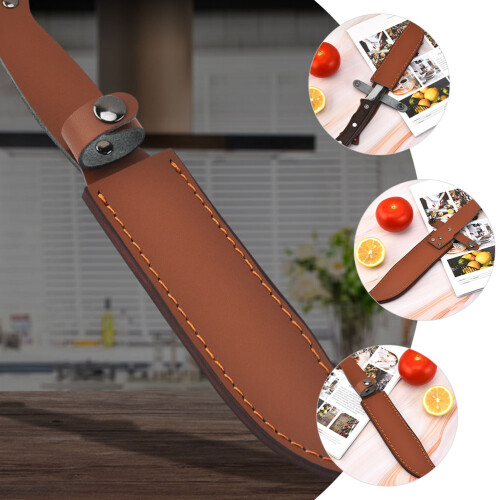 Étui Protecteur Couteau Camping Cuir Coffee Usage Extérieur 2