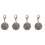 4Pièces Pendentifs Chats Argenté Rond 6