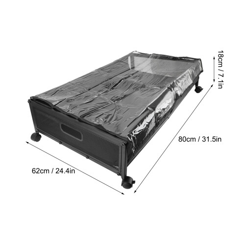 Under Bed Storage Container 75L Black with Wheels, Dust Proof & spacious 1