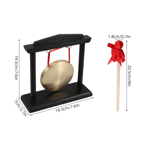 Gong Cuivre Durable Sur Support Bois Avec Maillet Polyvalent 2