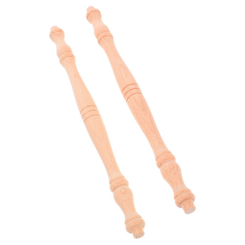 2Pcs Solid Wood Roman Column Pillars For Staircase And Home Decor