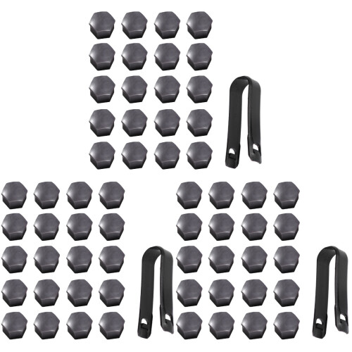 63Pcs ABS Grey Wheel Bolts Nuts Covers Easy Protectors 1