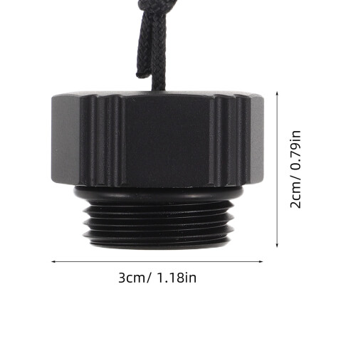 Threaded Aluminum Alloy Scuba Tank Valve Cap Black Dust Protector 1