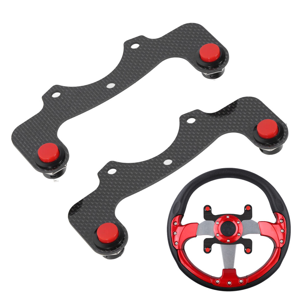 Carbon Fiber Steering Wheel Horn Button Kit For 6-Bolt Racing Steering Wheels Button Red 4671385071204