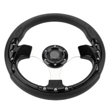 Volant de course en PU noir 13 po 33 cm