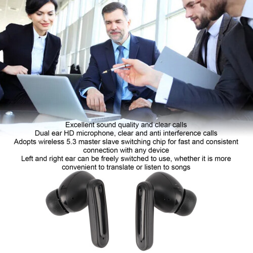 Language Translator Earbuds 137 Languages Noise Reduction Bluetooth 5.3, Black 2