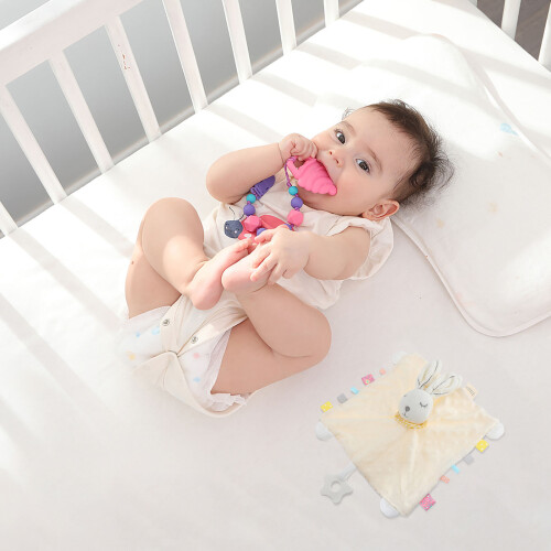 Baby Teething Blanket White Durable Down Cotton Toy 2
