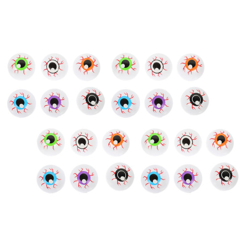 48Pcs Plastic Halloween Eyeballs Assorted Colors Spooky Decor Props 1