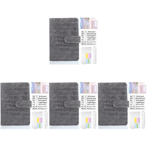 4Pcs Budget Binder with Zipper Envelopes Assorted Color Office Planner 1