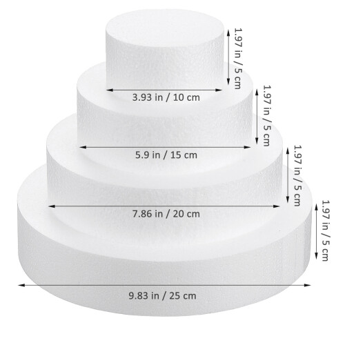 8Pcs White Foam Cake Dummies for Reusable Cake Decorating and Display 1