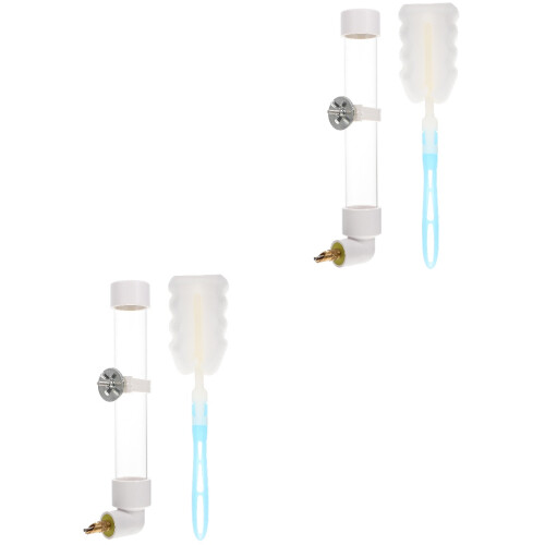 2Sets Creatief Wit Watercontainer Vogelkooi Automatische Waterschenker 2