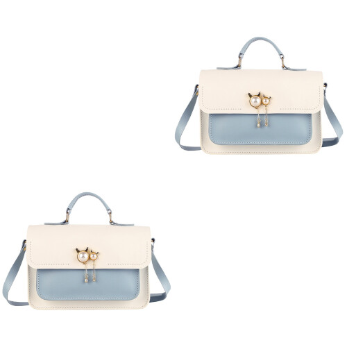 2Sets DIY PU Leren Tas Accessoires Kit Beige Grote Capaciteit 2