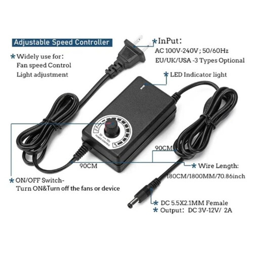 Cooling Fan Belt Controller Multi Functional Chassis Workstation Cabinet Cooling Service Station Cooling Fan US Plug 2