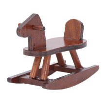 1:12 Maßstab Puppen-Schaukelpferd braun, 7,55,63,6 cm