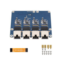 PCIe to 4-Channel Ethernet Adapter Board for Raspberry Pi 5 Driver-Free Plug and  for Raspberry Pi OS Gigabit