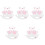5Sets Kattenaccessoires Wit Met Oorband, Strik En 3