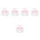 5Sets Kattenaccessoires Wit Met Oorband, Strik En 4