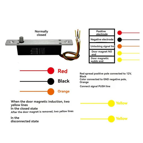 DC12V Electric Bolt Locks Access Control Electric Lock  Electric Lock Electronic Door Lock Status Normally Closed 1