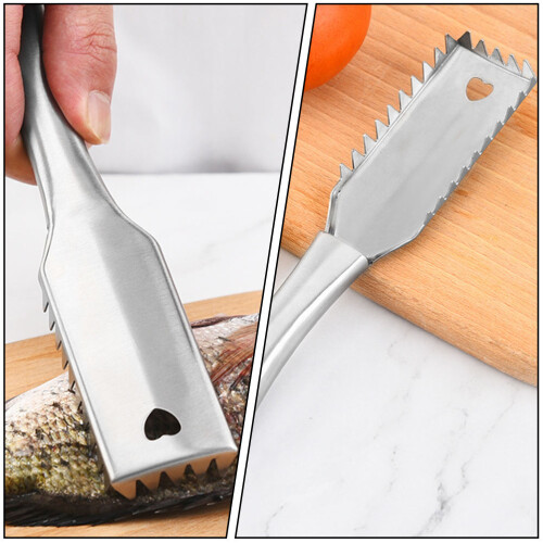Outil Grattoir Poisson Acier Argenté Cuisine 2