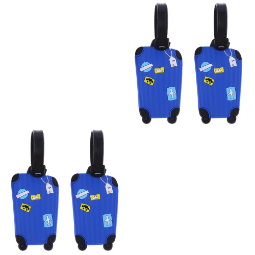 4Pièces Étiquettes Voyage Silicone Pour Adresse 2