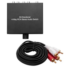 4-Wege-Bidirektional für Cinch-Stereo-Audio-Umschalter, 1 Eingang, 4 Ausgänge oder 4 Eingang, 1 Ausgang, L/R-Buchsen-Soundkanal für