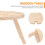 3Pièces Table En Bois Pliante Khaki, Portable Pour Camping 7