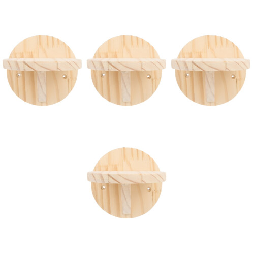 4Pièces Support Chat Compact Bois Murale Usage Sécurisant 2